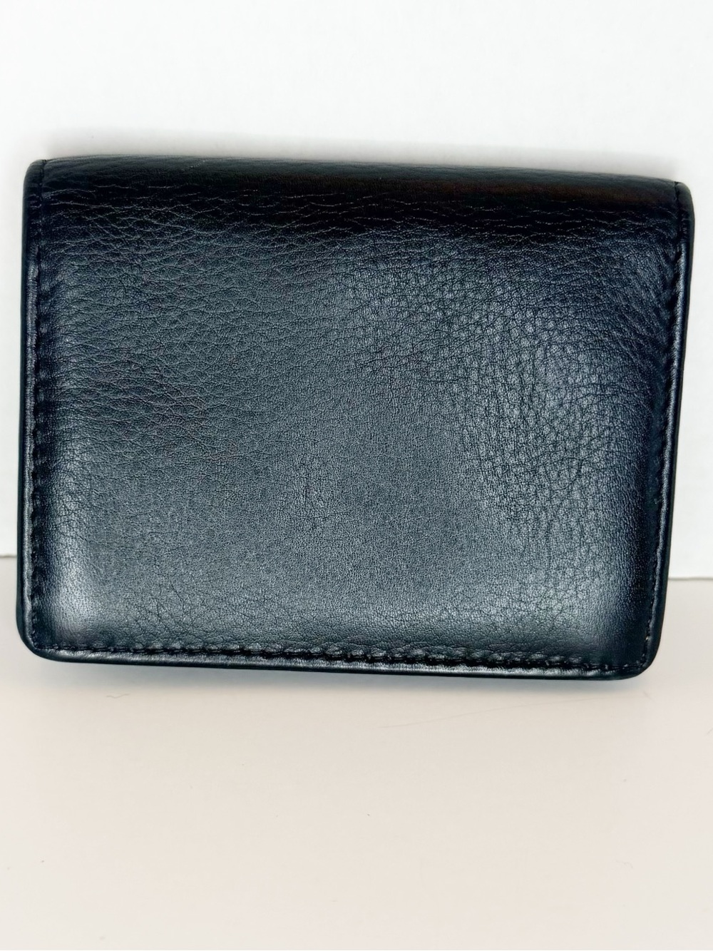 Sedona Butter Soft Hand Crafted Black Leather ID Wallet with Clear Window